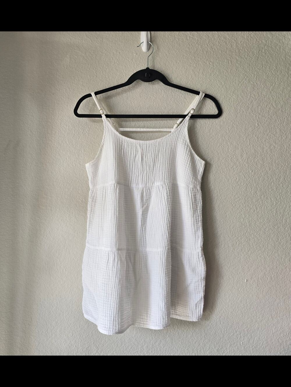 Wild Fable White Tiered Gauze Camisole with Adjustable Straps
